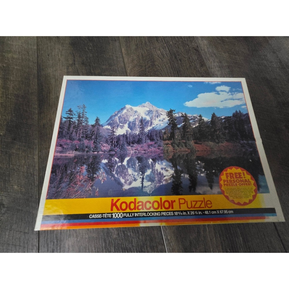Vintage Kodacolor 1000‎ Piece Jigsaw Puzzle Mountain Lake Landscape Factory Seal